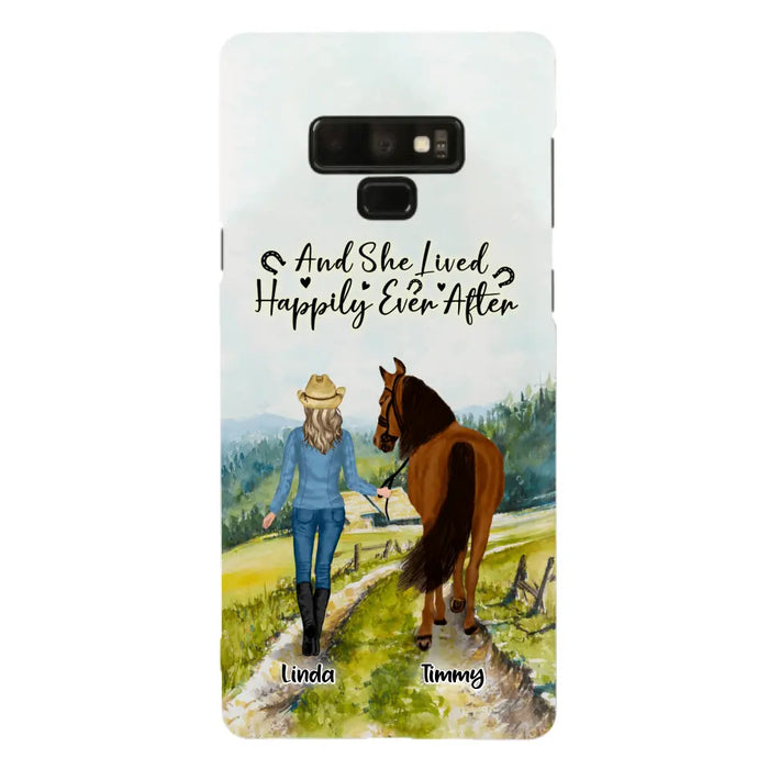 Custom Personalized Horse Girl Phone Case - Upto 4 Horses - Best Gift For Horse Lover - Just A Girl Who Loves Horses - Case For Iphone/Samsung