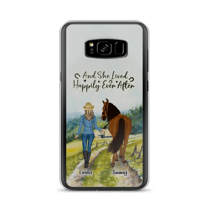 Custom Personalized Horse Girl Phone Case - Upto 4 Horses - Best Gift For Horse Lover - Just A Girl Who Loves Horses - Case For Iphone/Samsung