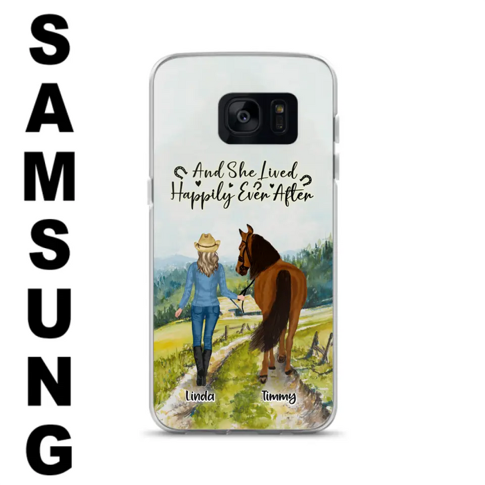 Custom Personalized Horse Girl Phone Case - Upto 4 Horses - Best Gift For Horse Lover - Just A Girl Who Loves Horses - Case For Iphone/Samsung