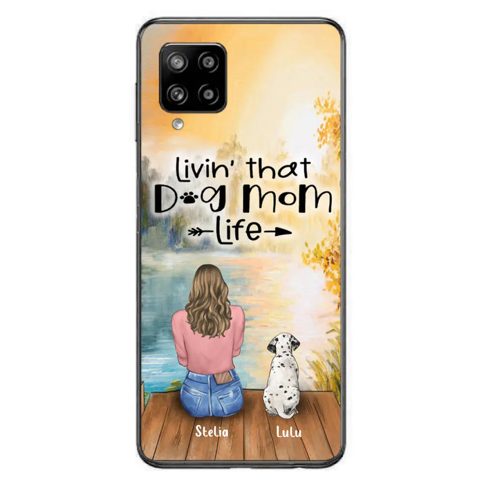 Personalized Dog Mom Phone Case - Up to 4 Dogs - Gift for Dog Lovers - Livin' with dog mom life