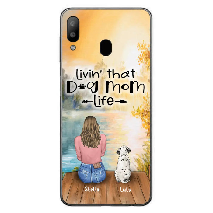 Personalized Dog Mom Phone Case - Up to 4 Dogs - Gift for Dog Lovers - Livin' with dog mom life