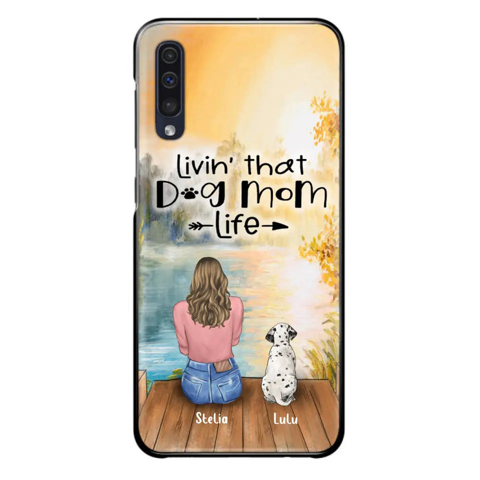 Personalized Dog Mom Phone Case - Up to 4 Dogs - Gift for Dog Lovers - Livin' with dog mom life