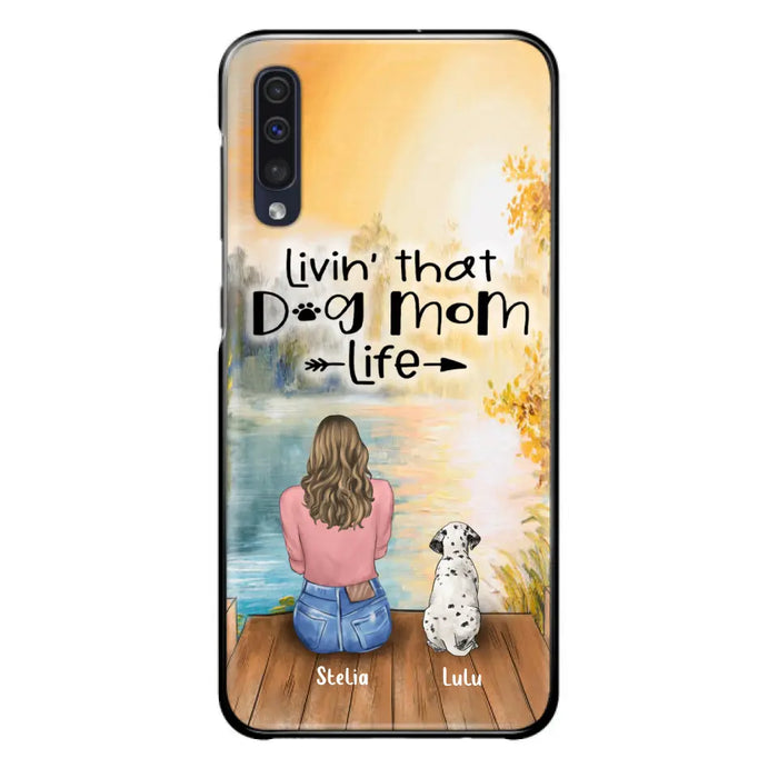 Personalized Dog Mom Phone Case - Up to 4 Dogs - Gift for Dog Lovers - Livin' with dog mom life