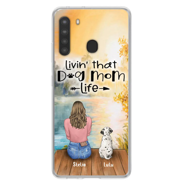 Personalized Dog Mom Phone Case - Up to 4 Dogs - Gift for Dog Lovers - Livin' with dog mom life