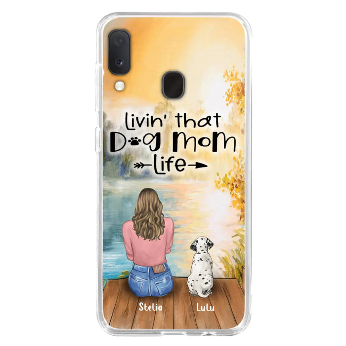 Personalized Dog Mom Phone Case - Up to 4 Dogs - Gift for Dog Lovers - Livin' with dog mom life