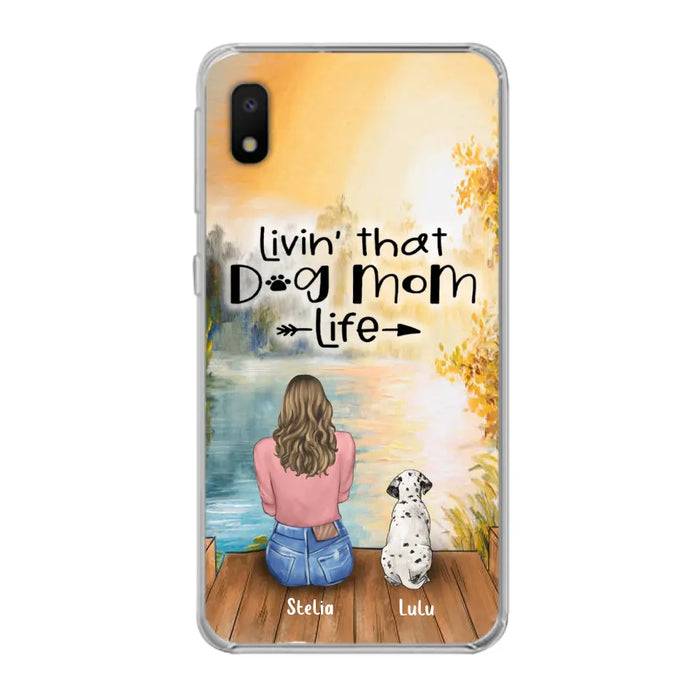 Personalized Dog Mom Phone Case - Up to 4 Dogs - Gift for Dog Lovers - Livin' with dog mom life