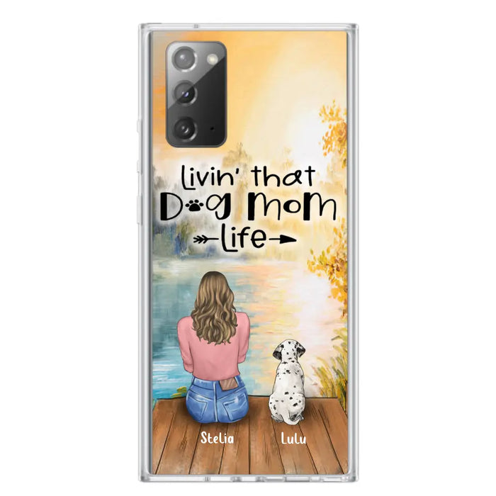 Personalized Dog Mom Phone Case - Up to 4 Dogs - Gift for Dog Lovers - Livin' with dog mom life