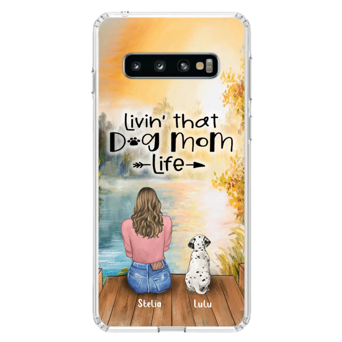 Personalized Dog Mom Phone Case - Up to 4 Dogs - Gift for Dog Lovers - Livin' with dog mom life