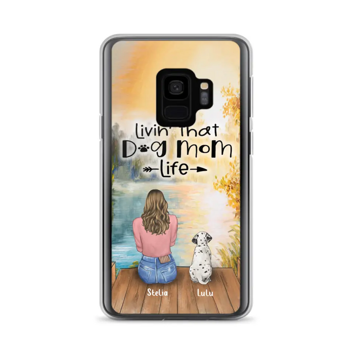 Personalized Dog Mom Phone Case - Up to 4 Dogs - Gift for Dog Lovers - Livin' with dog mom life