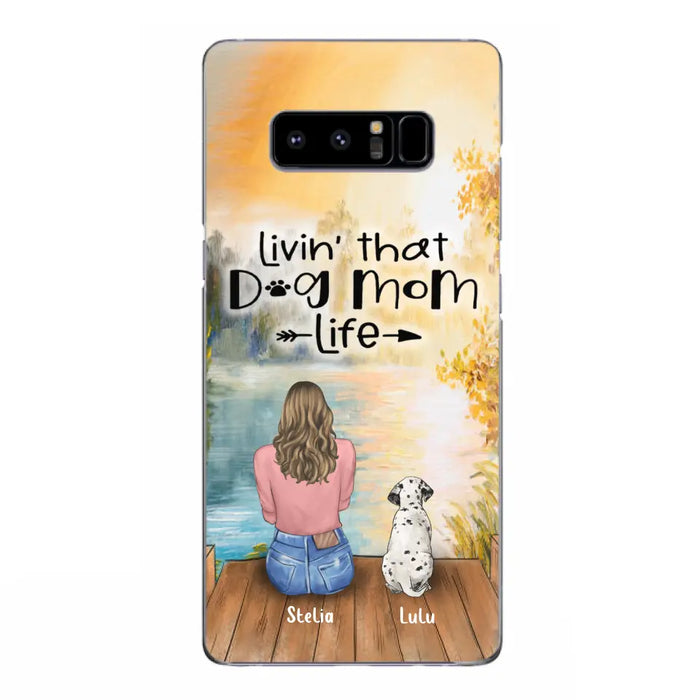 Personalized Dog Mom Phone Case - Up to 4 Dogs - Gift for Dog Lovers - Livin' with dog mom life