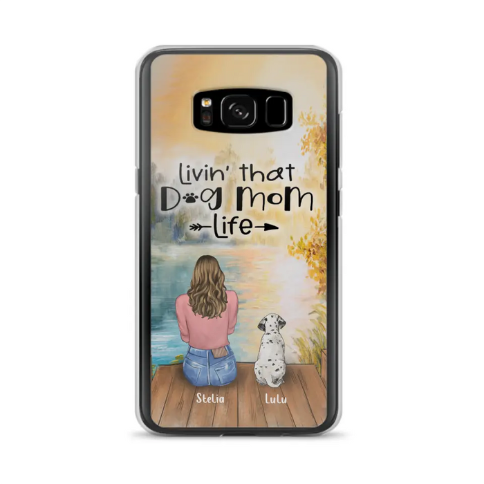 Personalized Dog Mom Phone Case - Up to 4 Dogs - Gift for Dog Lovers - Livin' with dog mom life