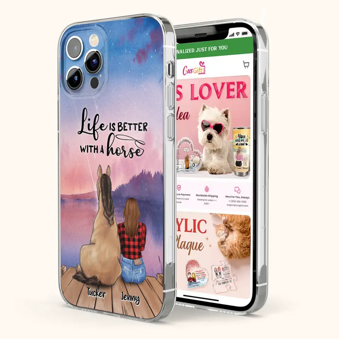 Personalized Horse/Dog Mom Phone Case - Upto 2 Horses and 3 Dogs - 9AGKN2