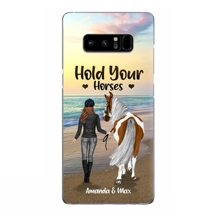 Personalized Horse Girl Phone Case - Girl with up to 2 Horses - Four Feet Move My Soul - QX6ZS1