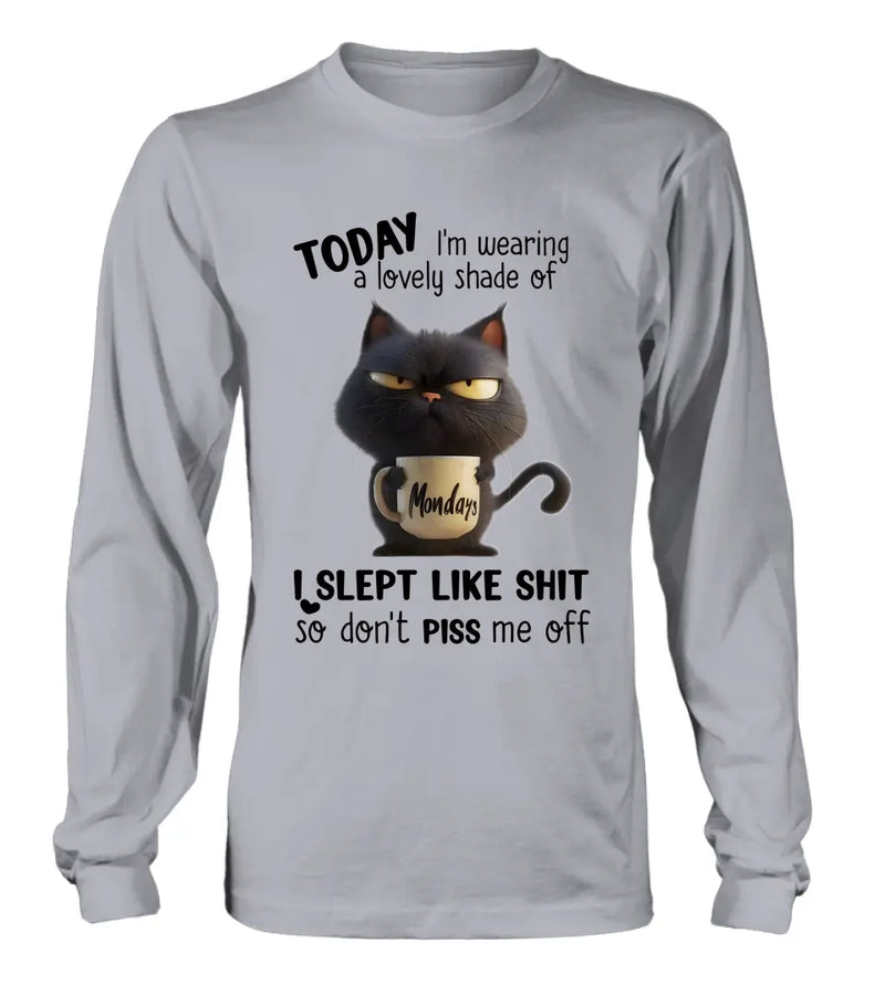 Personalized Grumpy Cat T-shirt/Long Sleeve/Sweatshirt/Hoodie - Gift Idea For Cat Lover/Mother/Friend - Today I'm Wearing A Lovely Shade Of