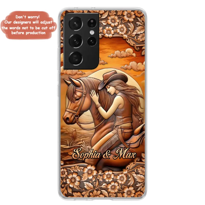 Custom Personalized Horse Girl Phone Case - Gift Idea For Horse Lover - Case For iPhone/ Samsung