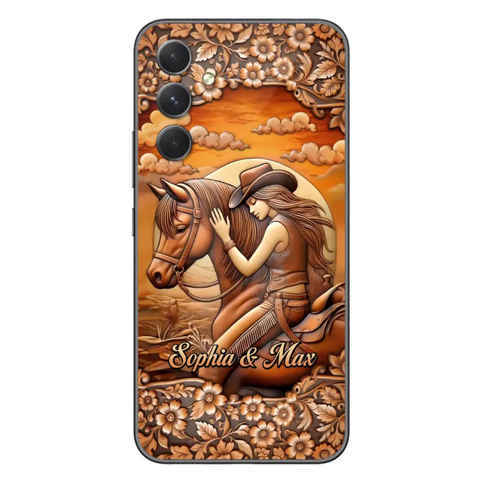 Custom Personalized Horse Girl Phone Case - Gift Idea For Horse Lover - Case For iPhone/ Samsung