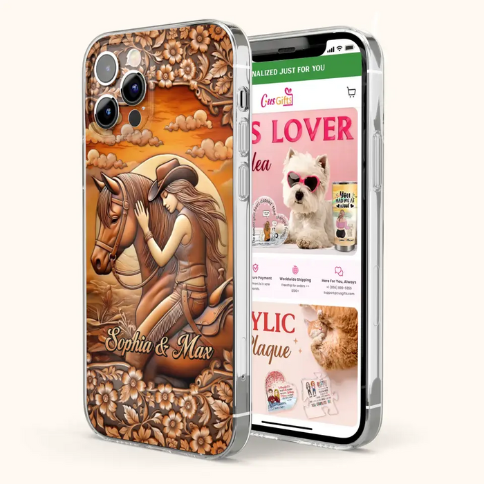 Custom Personalized Horse Girl Phone Case - Gift Idea For Horse Lover - Case For iPhone/ Samsung