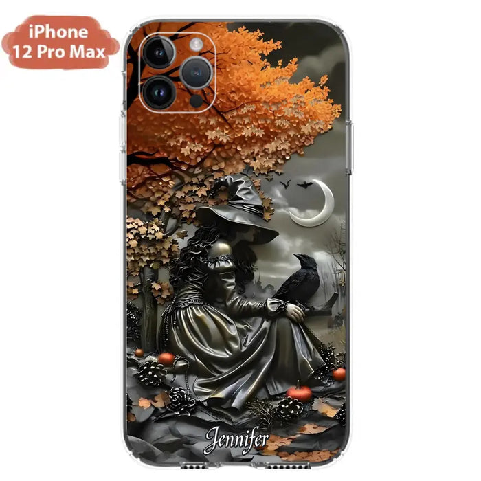 Custom Personalized Witch Phone Case - Halloween/ Birthday Gift Idea For Yourself, Women, Witch Lovers - Case For iPhone/ Samsung