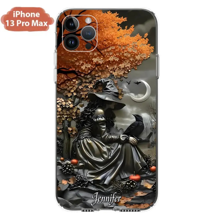 Custom Personalized Witch Phone Case - Halloween/ Birthday Gift Idea For Yourself, Women, Witch Lovers - Case For iPhone/ Samsung