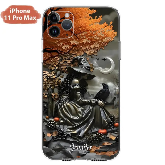 Custom Personalized Witch Phone Case - Halloween/ Birthday Gift Idea For Yourself, Women, Witch Lovers - Case For iPhone/ Samsung