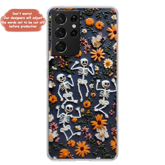 Custom Personalized 3D Skeleton Phone Case - Halloween Gift Idea - Case For iPhone/ Samsung