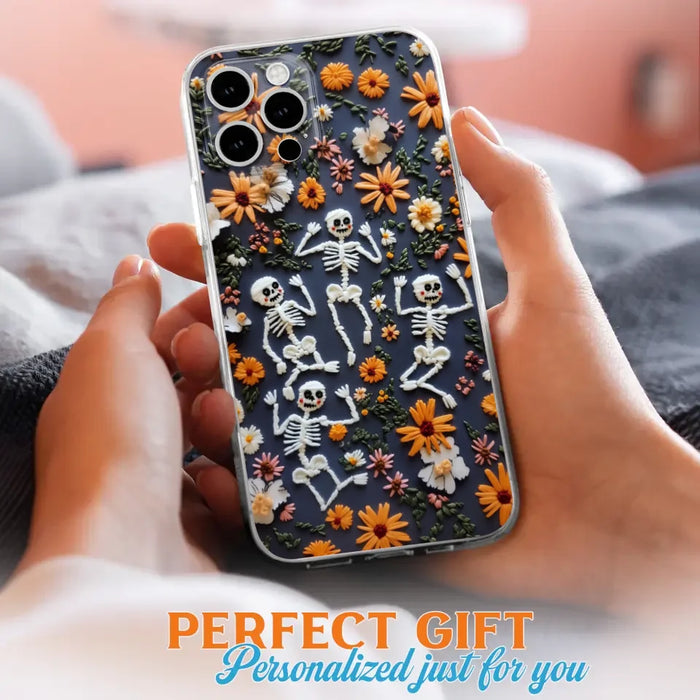 Custom Personalized 3D Skeleton Phone Case - Halloween Gift Idea - Case For iPhone/ Samsung