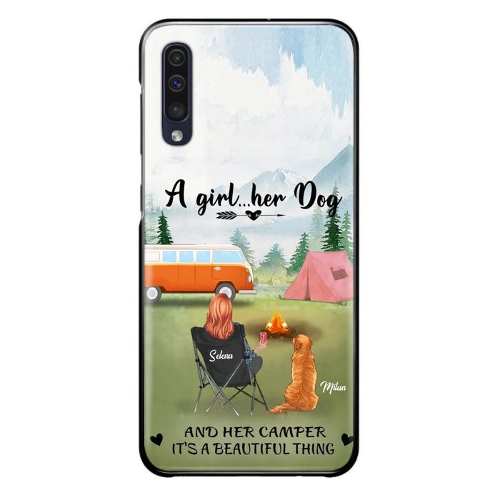 Custom Personalized Dog Mom Camping Phone Case - Mom With Upto 4 Dogs - Best Gift For Dog Lovers - For iPhone And Samsung Phone Case