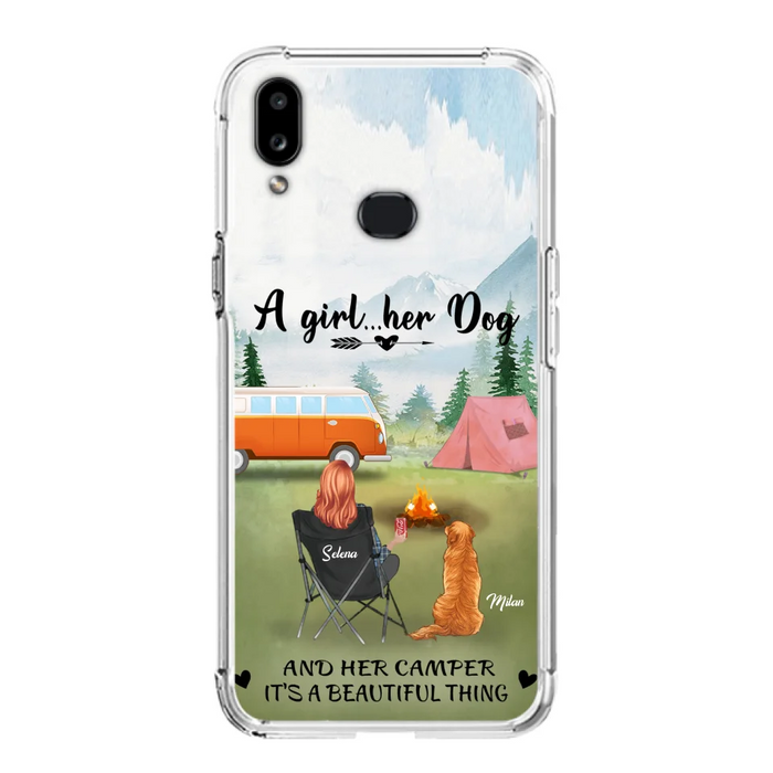 Custom Personalized Dog Mom Camping Phone Case - Mom With Upto 4 Dogs - Best Gift For Dog Lovers - For iPhone And Samsung Phone Case