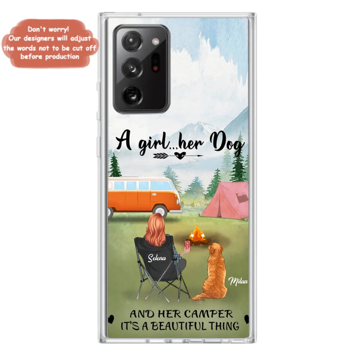 Custom Personalized Dog Mom Camping Phone Case - Mom With Upto 4 Dogs - Best Gift For Dog Lovers - For iPhone And Samsung Phone Case