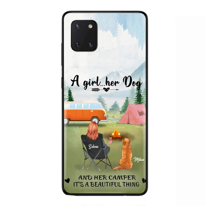 Custom Personalized Dog Mom Camping Phone Case - Mom With Upto 4 Dogs - Best Gift For Dog Lovers - For iPhone And Samsung Phone Case