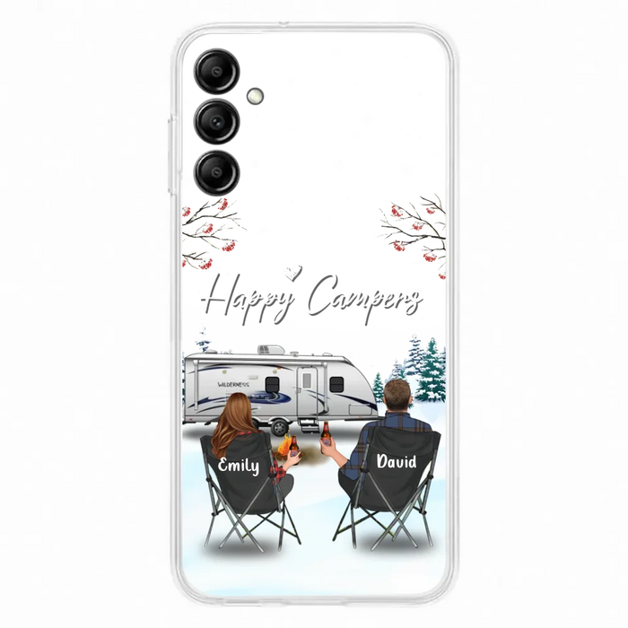 Custom Personalized Camping Phone Case - Gift Idea For Camping Lover/ Couple/ Family/ Friends - Happy Campers - Case For iPhone/Samsung