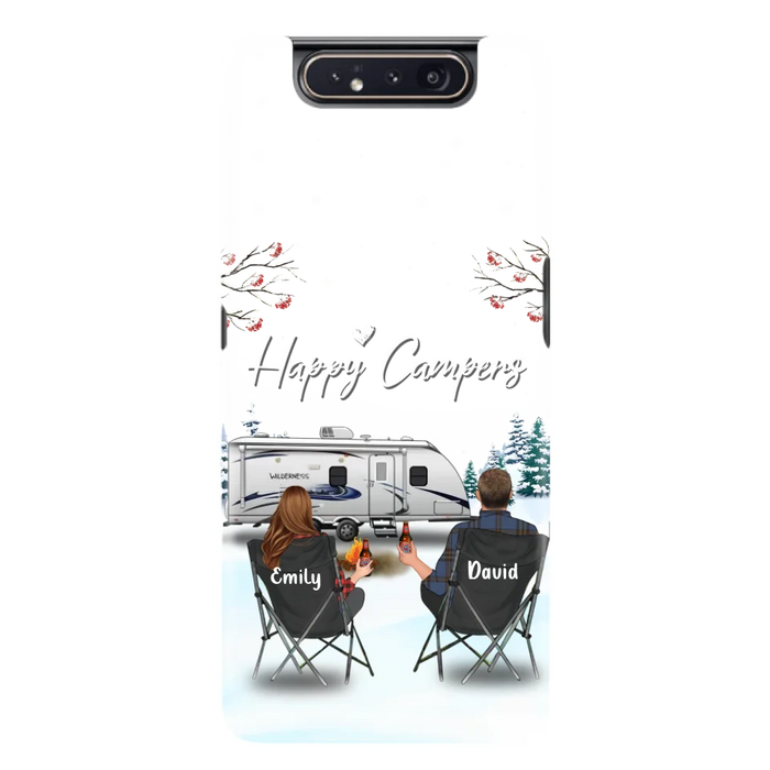 Custom Personalized Camping Phone Case - Gift Idea For Camping Lover/ Couple/ Family/ Friends - Happy Campers - Case For iPhone/Samsung