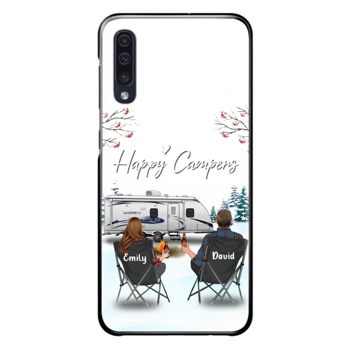 Custom Personalized Camping Phone Case - Gift Idea For Camping Lover/ Couple/ Family/ Friends - Happy Campers - Case For iPhone/Samsung