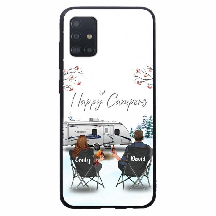 Custom Personalized Camping Phone Case - Gift Idea For Camping Lover/ Couple/ Family/ Friends - Happy Campers - Case For iPhone/Samsung