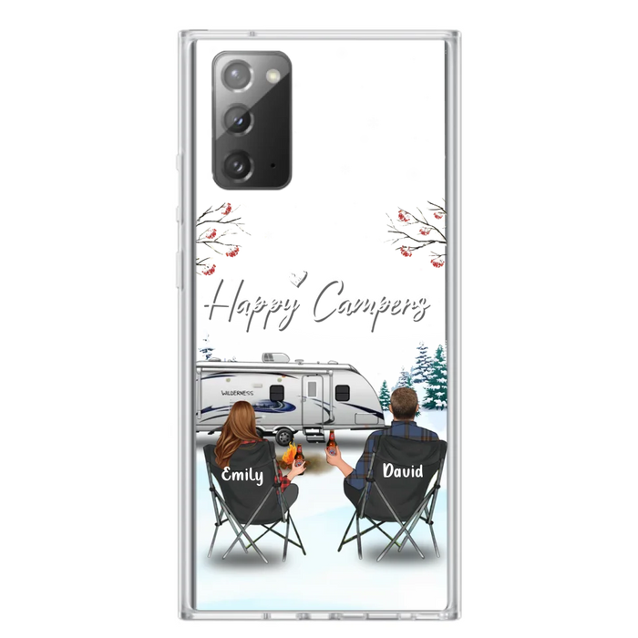 Custom Personalized Camping Phone Case - Gift Idea For Camping Lover/ Couple/ Family/ Friends - Happy Campers - Case For iPhone/Samsung