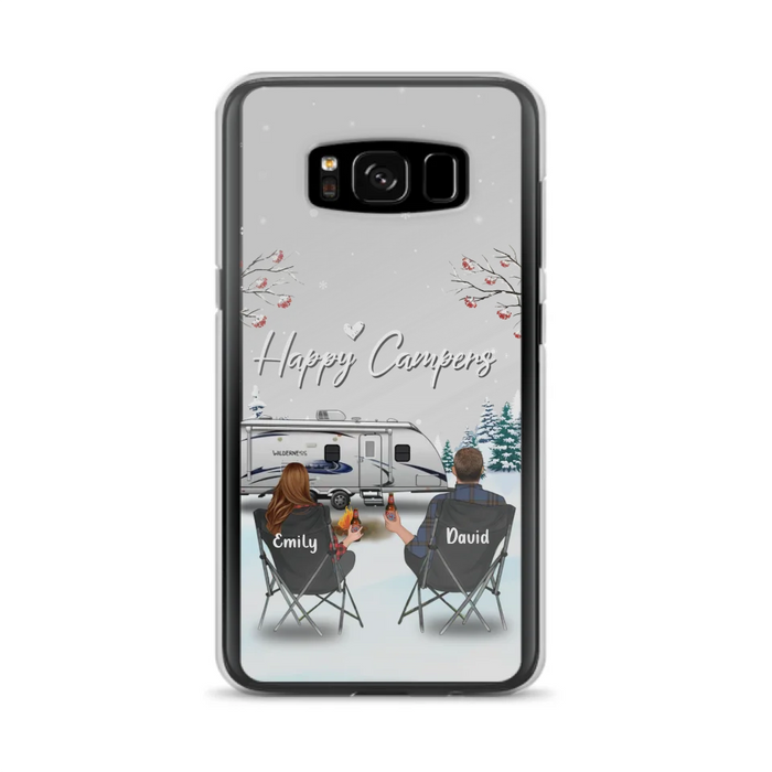 Custom Personalized Camping Phone Case - Gift Idea For Camping Lover/ Couple/ Family/ Friends - Happy Campers - Case For iPhone/Samsung