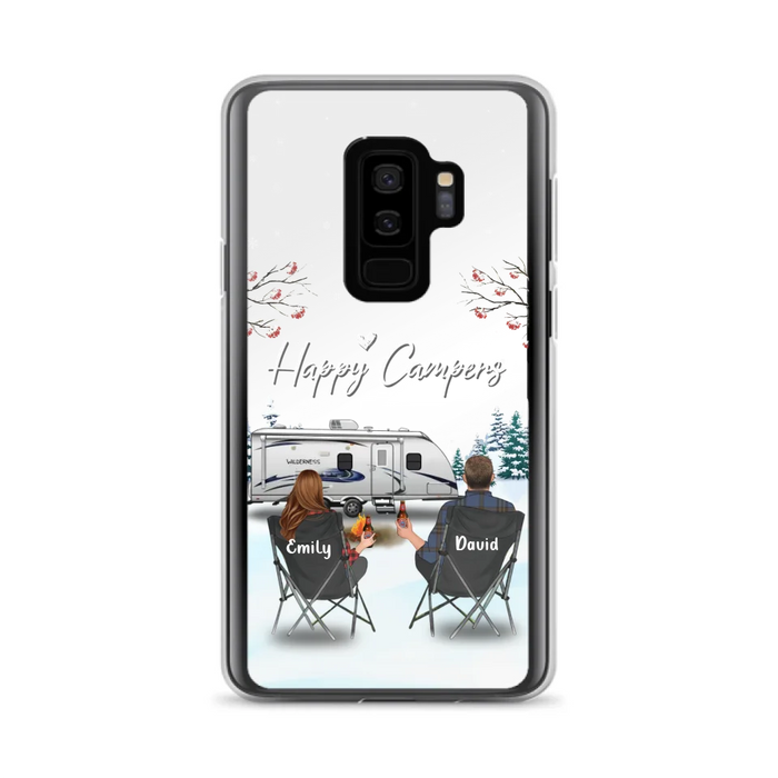 Custom Personalized Camping Phone Case - Gift Idea For Camping Lover/ Couple/ Family/ Friends - Happy Campers - Case For iPhone/Samsung