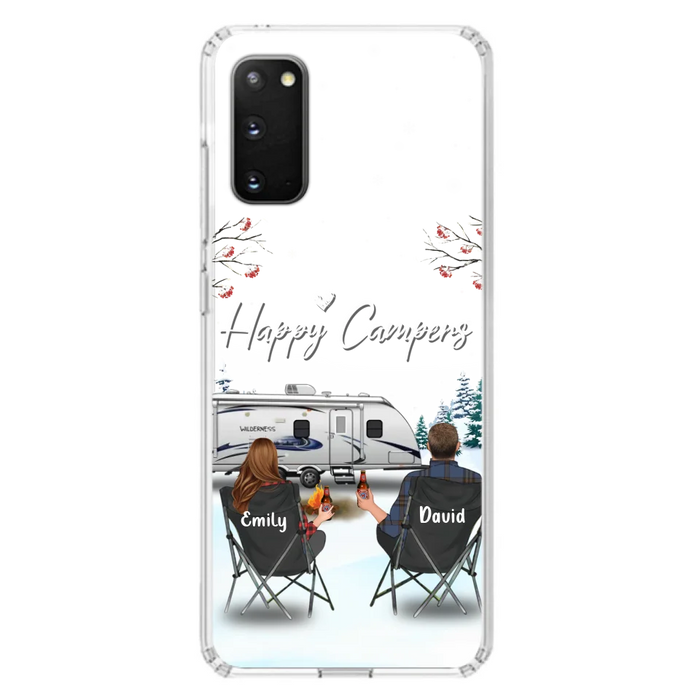 Custom Personalized Camping Phone Case - Gift Idea For Camping Lover/ Couple/ Family/ Friends - Happy Campers - Case For iPhone/Samsung