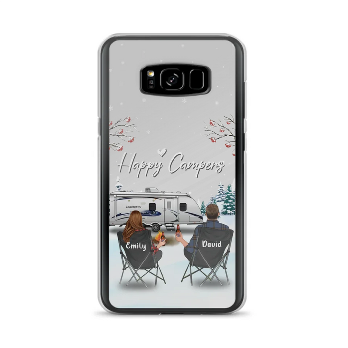 Custom Personalized Camping Phone Case - Gift Idea For Camping Lover/ Couple/ Family/ Friends - Happy Campers - Case For iPhone/Samsung