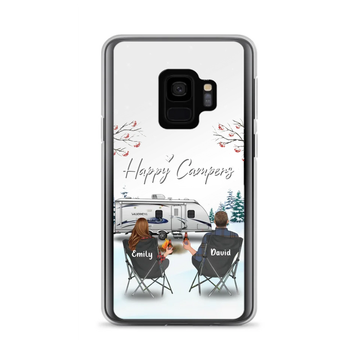 Custom Personalized Camping Phone Case - Gift Idea For Camping Lover/ Couple/ Family/ Friends - Happy Campers - Case For iPhone/Samsung