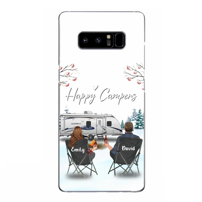 Custom Personalized Camping Phone Case - Gift Idea For Camping Lover/ Couple/ Family/ Friends - Happy Campers - Case For iPhone/Samsung