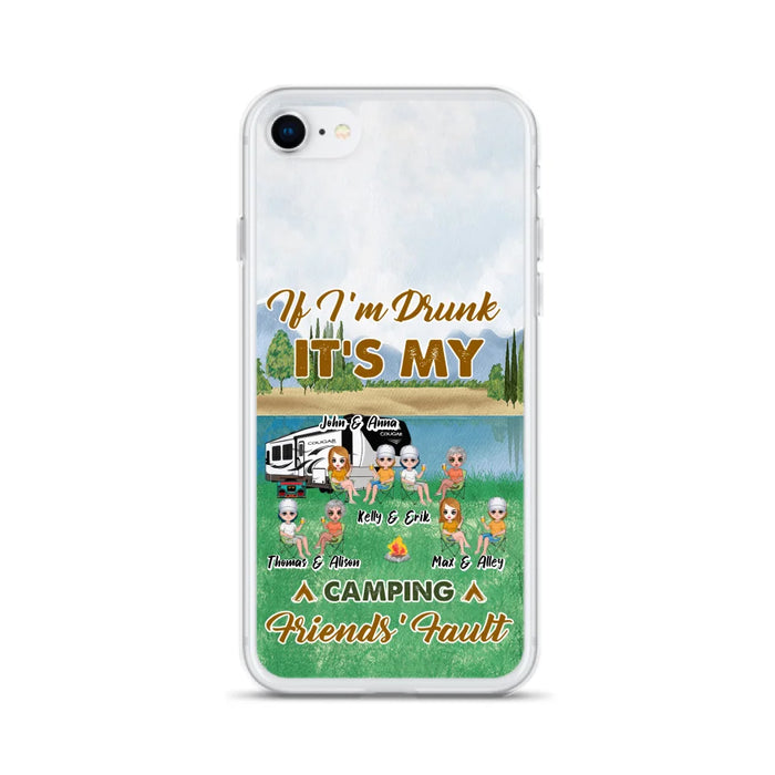 Custom Personalized Camping Friends Phone Case - Upto 8 People - Gift Idea For Camping Lover - Case For iPhone And Samsung