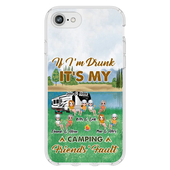 Custom Personalized Camping Friends Phone Case - Upto 8 People - Gift Idea For Camping Lover - Case For iPhone And Samsung