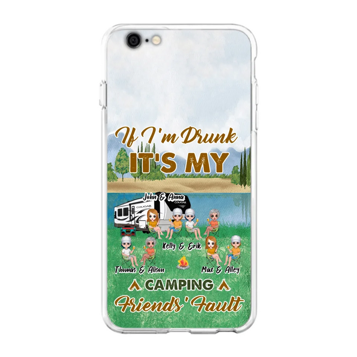 Custom Personalized Camping Friends Phone Case - Upto 8 People - Gift Idea For Camping Lover - Case For iPhone And Samsung