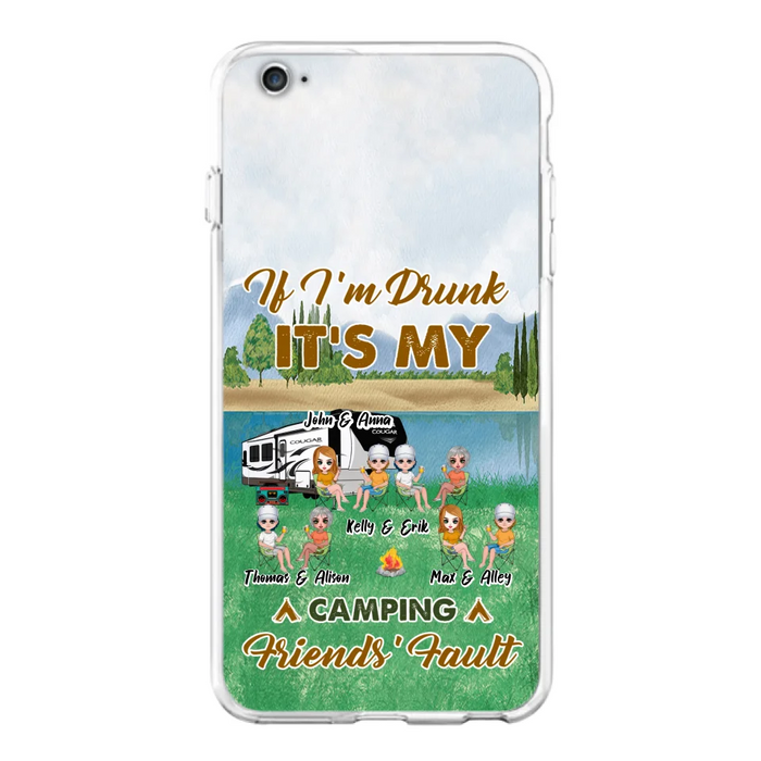 Custom Personalized Camping Friends Phone Case - Upto 8 People - Gift Idea For Camping Lover - Case For iPhone And Samsung