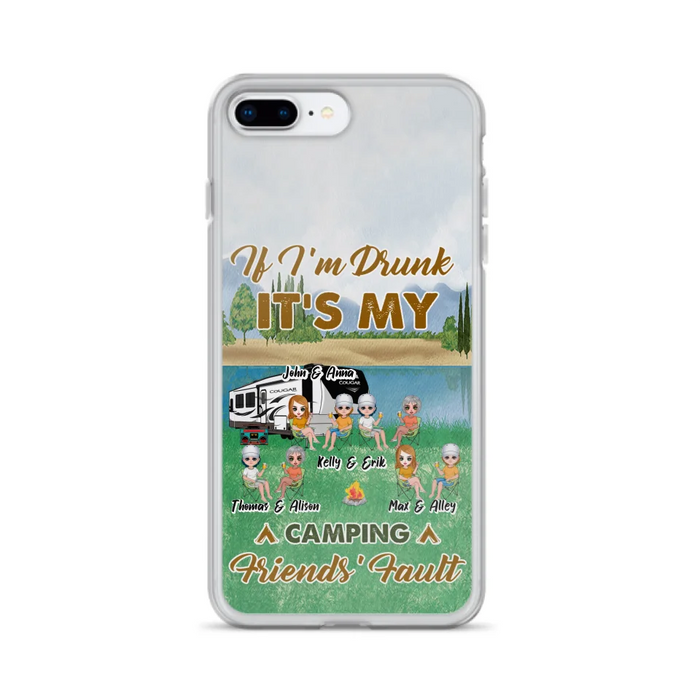 Custom Personalized Camping Friends Phone Case - Upto 8 People - Gift Idea For Camping Lover - Case For iPhone And Samsung