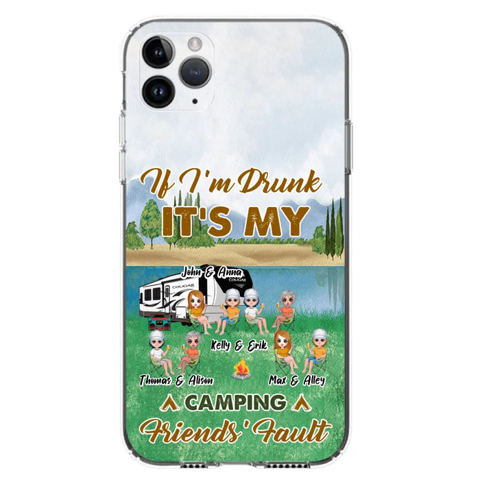 Custom Personalized Camping Friends Phone Case - Upto 8 People - Gift Idea For Camping Lover - Case For iPhone And Samsung