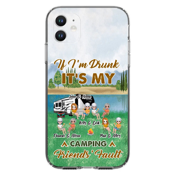 Custom Personalized Camping Friends Phone Case - Upto 8 People - Gift Idea For Camping Lover - Case For iPhone And Samsung