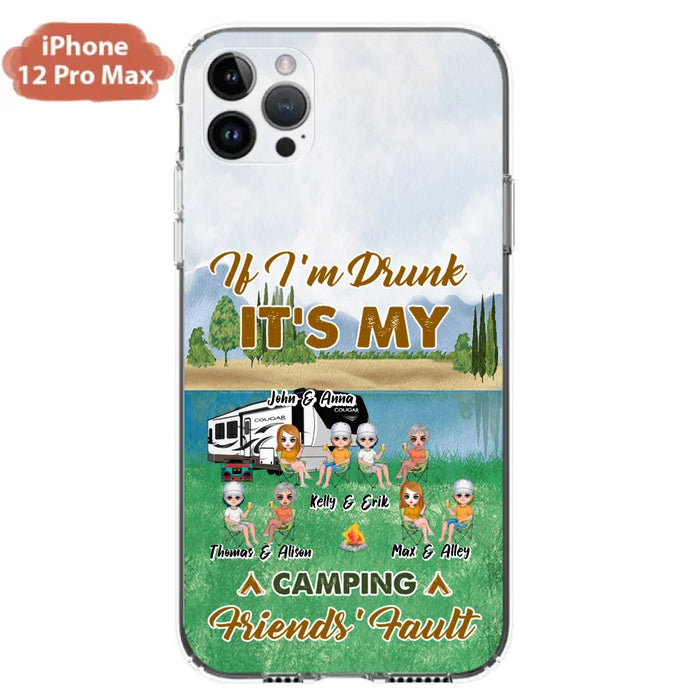 Custom Personalized Camping Friends Phone Case - Upto 8 People - Gift Idea For Camping Lover - Case For iPhone And Samsung