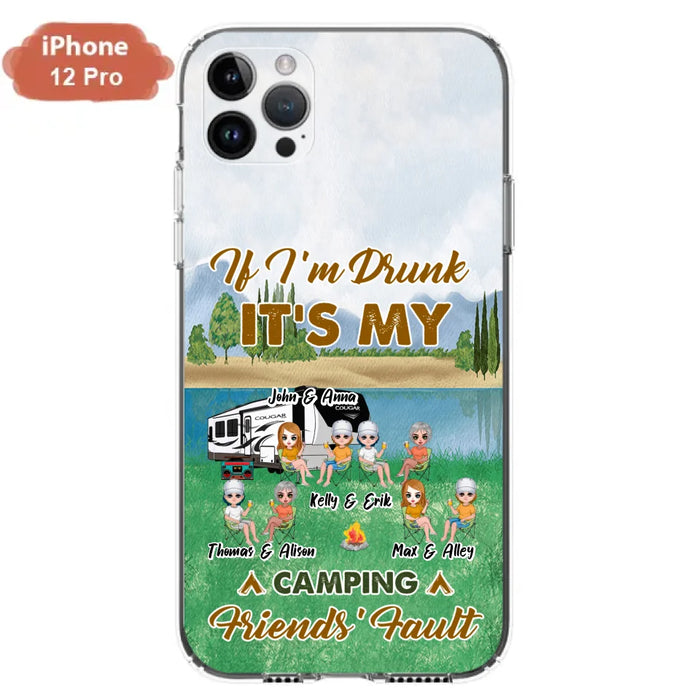 Custom Personalized Camping Friends Phone Case - Upto 8 People - Gift Idea For Camping Lover - Case For iPhone And Samsung